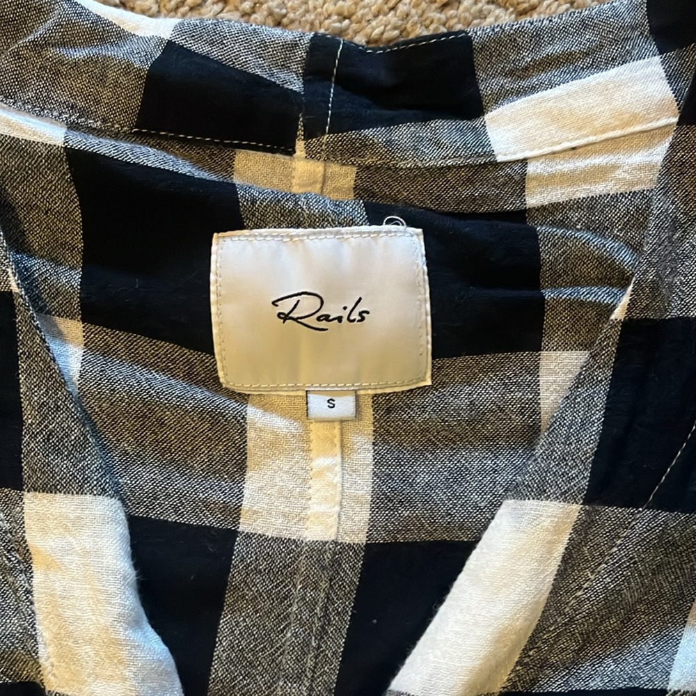 Rails Black Buffalo Check Crop Top Size Small - image 2